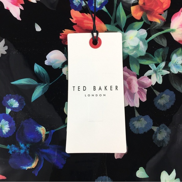 Ted Baker London Sandalwood black floral Cascade polyvinyl large icon tote New - Picture 2 of 8